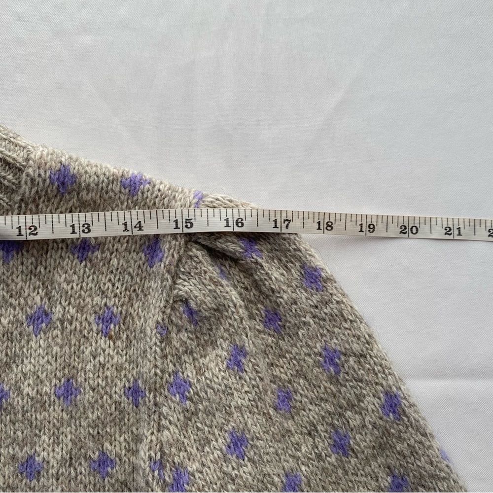 Vintage 80's Cambridge Dry Goods Gray Wool Blend Grandma Cardigan Size Small - Picture 11 of 13